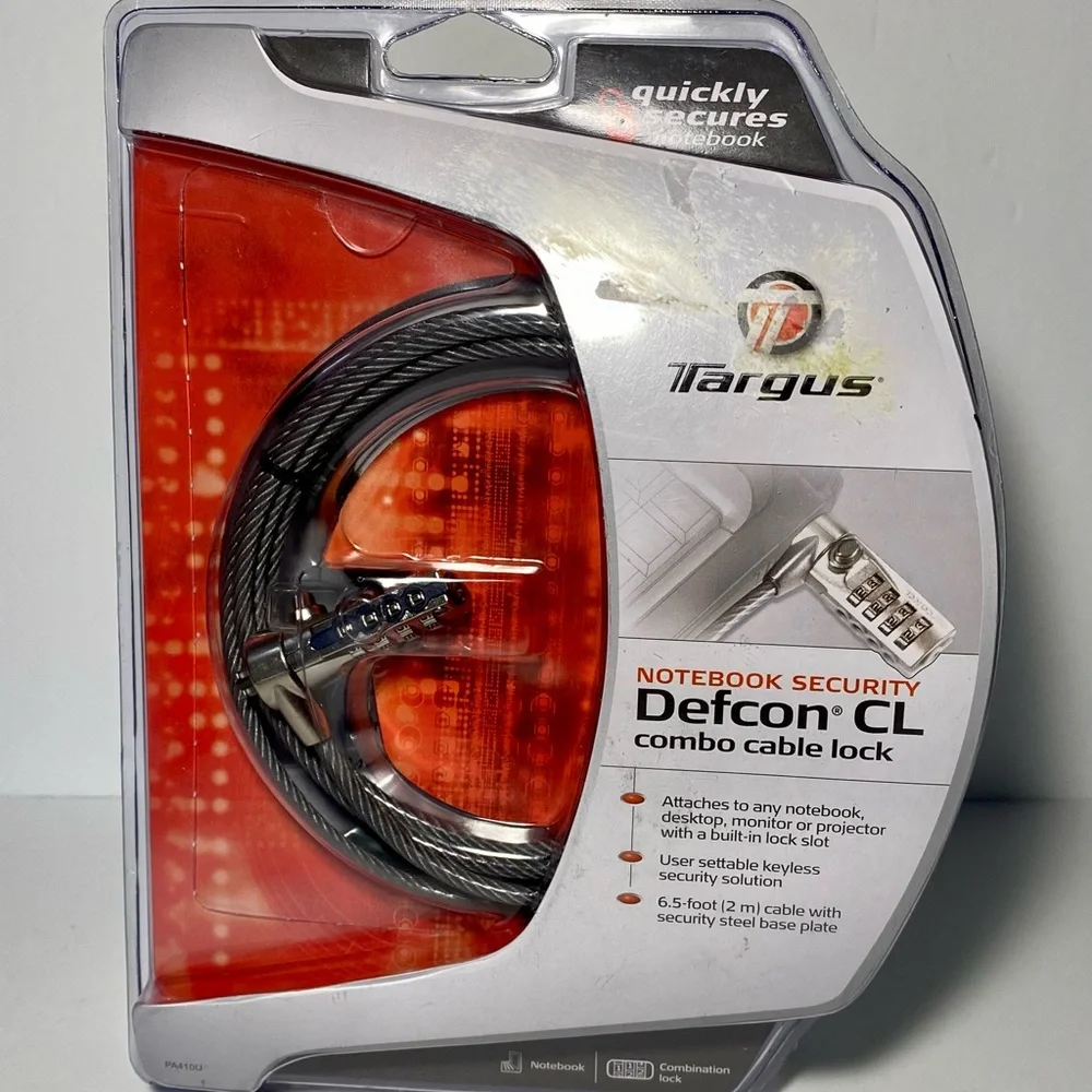 Targus Defcon CL Laptop Combination Cable Lock - 6.5 ft. Cable BRAND NEW SEALED